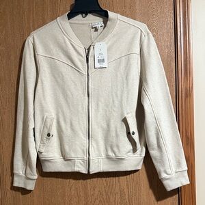 Wonderly Heathered Off-White Ribbed Jacket